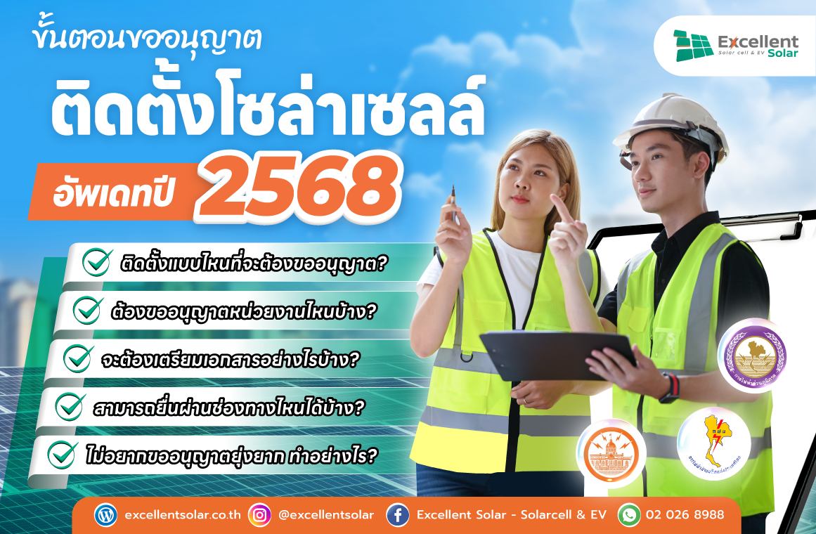 การขออนุญาตติดตั้งโซล่าเซลล์ ต้องทำอะไรบ้าง อัพเดทใหม่ 2568
