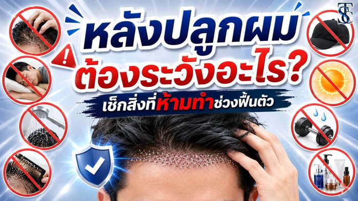 หลังปลูกผมต้องระวังอะไร? เช็กสิ่งที่ห้ามทำช่วงฟื้นตัว