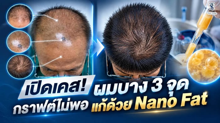 เปิดเคสจริง ชายอายุ 66 ปี ผมบาง 3 จุด กราฟต์ไม่พอ แก้ด้วย AI SCAN และ ALMI Nano Fat
