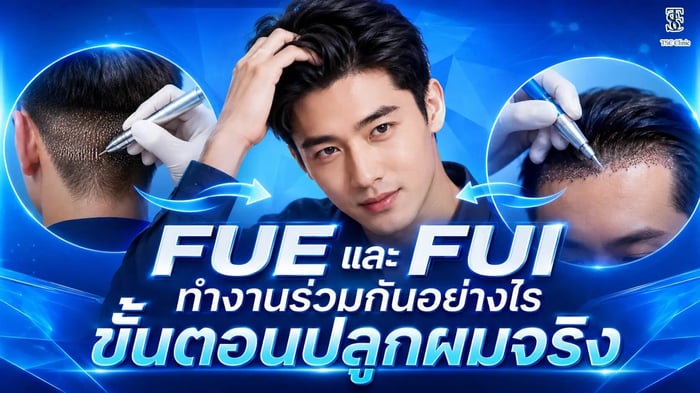 FUE และ FUI ทำงานร่วมกันอย่างไร ขั้นตอนปลูกผมจริง