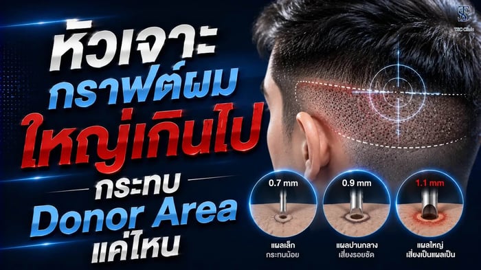 หัวเจาะกราฟต์ผมใหญ่เกินไป ผลต่อ Donor Area The Skin Clinic
