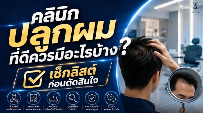 คลินิกปลูกผมที่ดีควรมีอะไรบ้าง เช็กลิสต์ก่อนตัดสินใจ