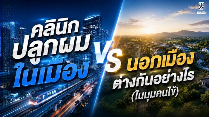 คลินิกปลูกผมในเมือง vs นอกเมือง เปรียบเทียบมุมคนไข้
