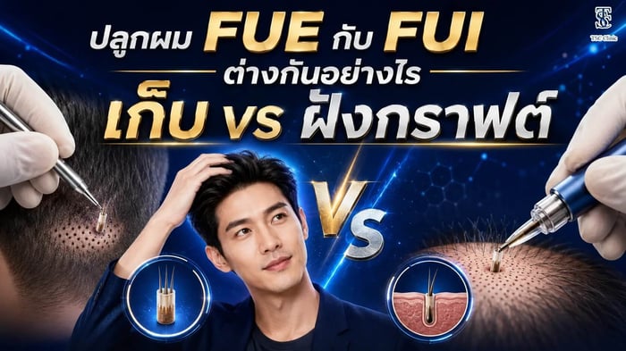ปลูกผม FUE กับ FUI ต่างกันอย่างไร เก็บ vs ฝังกราฟต์