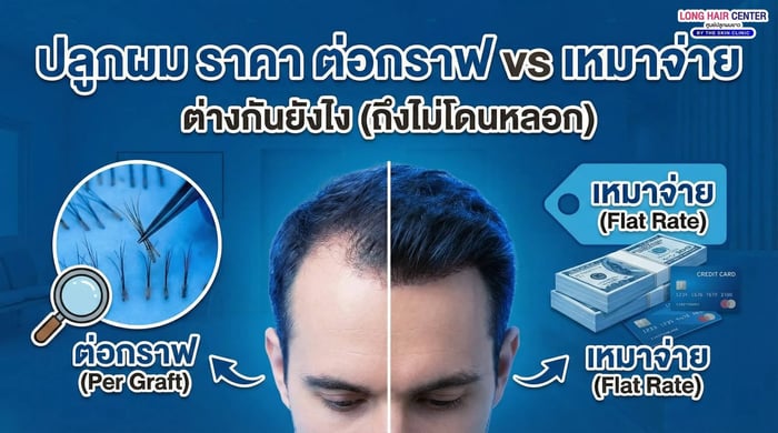 ปลูกผม ราคากราฟ(graft) vs เหมาจ่าย(package) ต่างกันยังไง