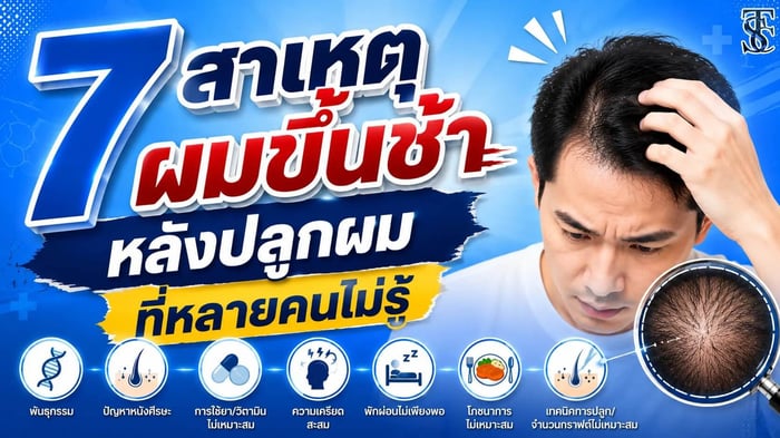 7 สาเหตุผมขึ้นช้าหลังปลูกผม ที่หลายคนไม่รู้