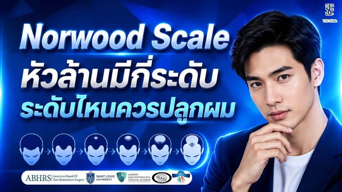 Norwood Scale หัวล้านมีกี่ระดับ ระดับไหนควรปลูกผม
