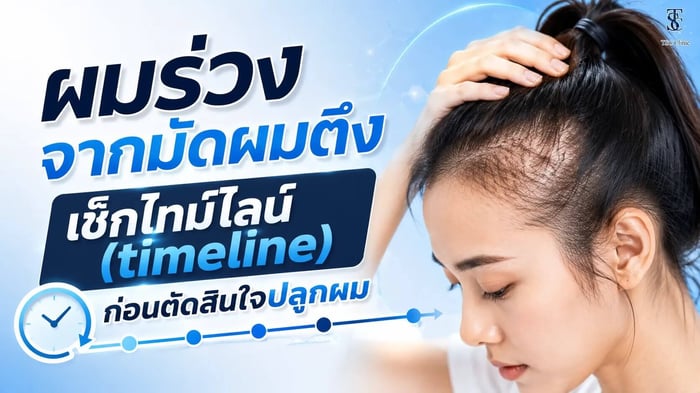 ผมร่วงจากมัดผมตึง เช็กไทม์ไลน์ (timeline) ก่อนตัดสินใจปลูกผม