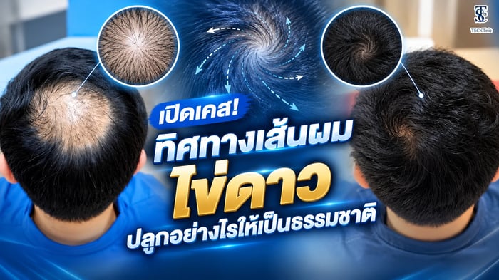 เปิดเคสจริง ทิศทางเส้นผมไข่ดาว ปลูกผมให้เป็นธรรมชาติและอยู่ทน