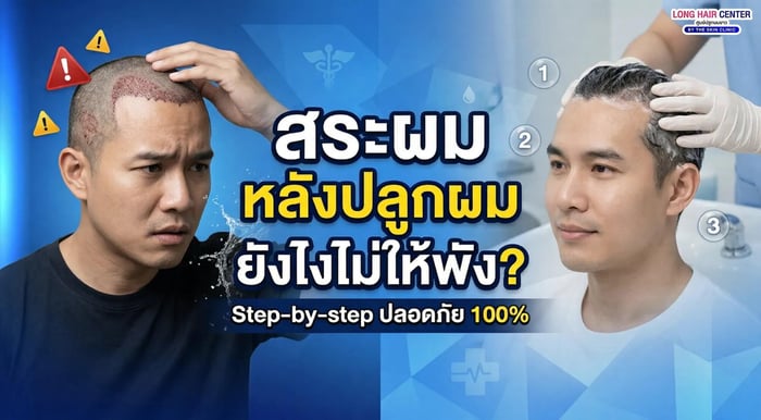 สระผมหลังปลูกผมยังไง? ระวังทำผิด graft หลุด