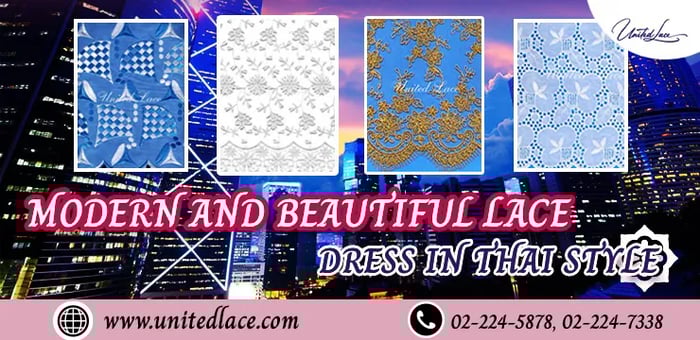 Modern and beautiful lace dress in Thai style