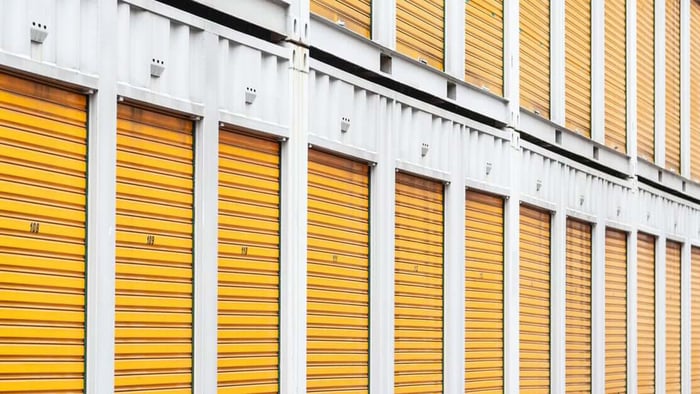 Outside atmosphere of a small rental storage room