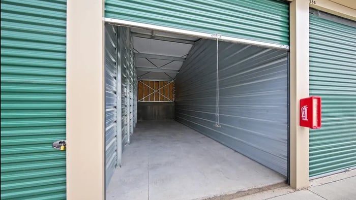 Open door of Cheyenne, WY storage units