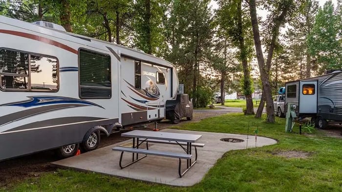 2 RVs at an RV park near West Memphis, AR