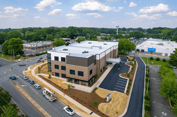 Aerial view of self storage units in Clemmons