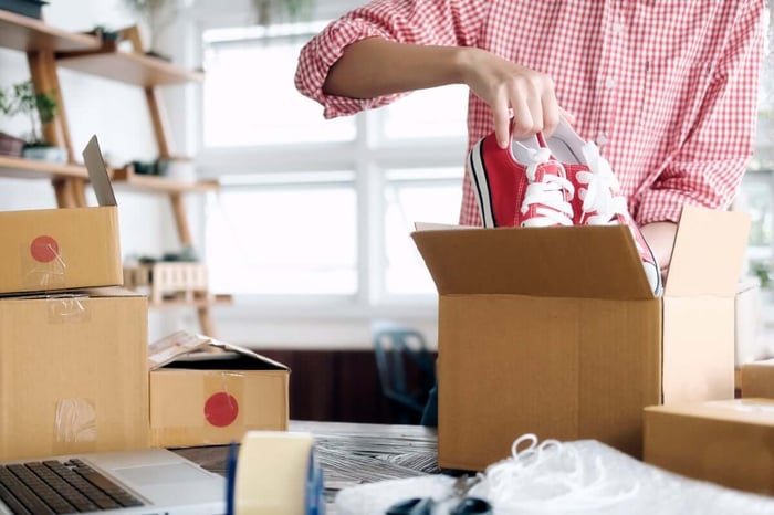 Packing Shoes Into Box For Greensboro Storage