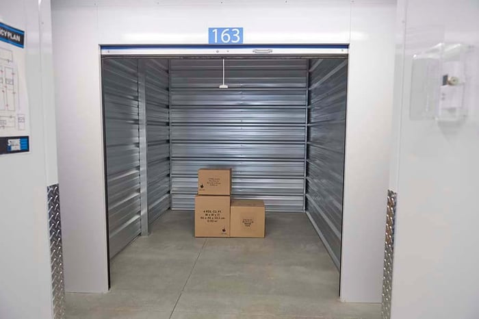 Self Storage in Winston Salem, NC: Unit With Stacked Boxes