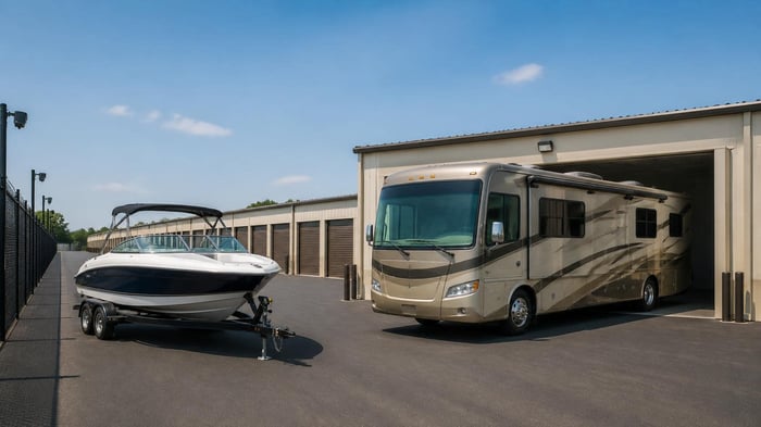 Can I store a boat or RV in a storage unit with an RV and boat at a storage facility