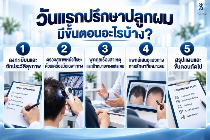 วันแรกปรึกษาปลูกผม มีขั้นตอนอะไรบ้าง
