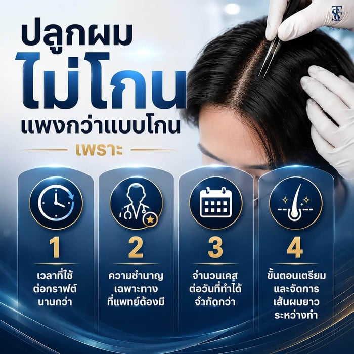 4 เหตุผลที่ปลูกผมไม่โกนแพงกว่าแบบโกน