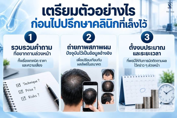 เตรียมตัวก่อนปรึกษาคลินิกปลูกผมครั้งแรก