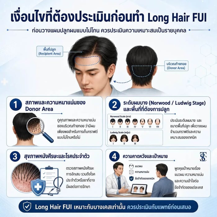 เงื่อนไขอื่นๆ ที่ต้องประเมินก่อนทำ Long Hair FUI