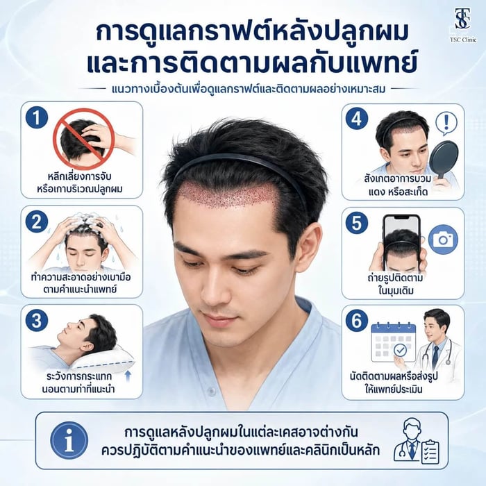 แนวทางสนับสนุนคุณภาพกราฟต์ผมหลังปลูกผมไม่โกน