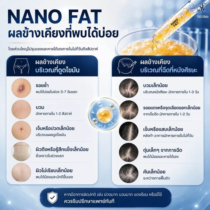 Nano Fat ผลข้างเคียงที่พบได้บ่อย