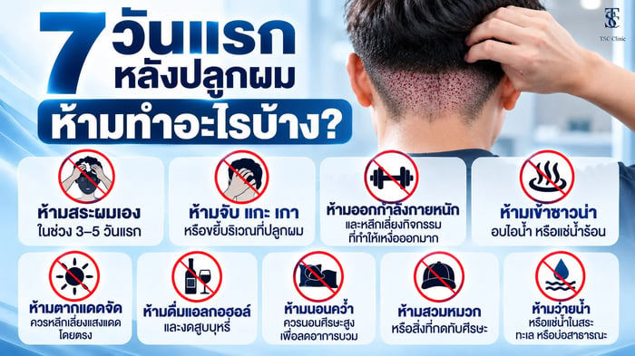 วิธีดูแลผมหลังปลูกผมไม่โกนใน 14 วันแรก