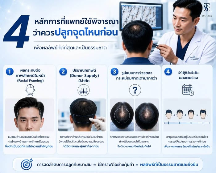4หลักการที่แพทย์ใช้พิจารณาว่าควรปลูกจุดไหนก่อน
