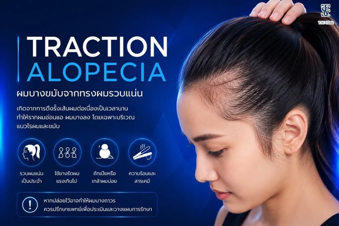 Traction Alopecia ผมบางขมับจากทรงผมรวบแน่นในผู้หญิง