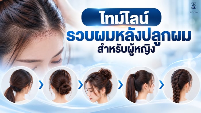 ตารางไทม์ไลน์รวบผมหลังปลูกผมผู้หญิง ตั้งแต่สัปดาห์แรกถึงเดือนที่ 3