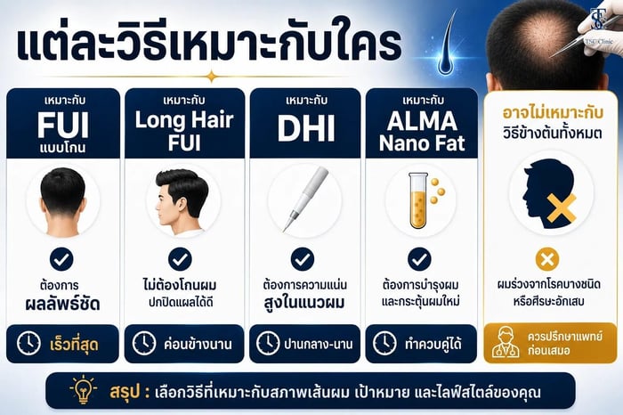 แต่ละวิธีเหมาะกับใคร