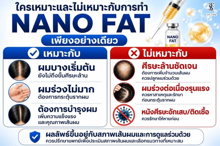ใครเหมาะและไม่เหมาะกับการทำ Nano Fat เพียงอย่างเดียว