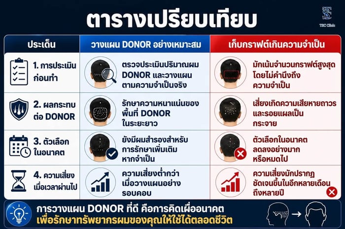 ใครควรระวังความเสี่ยงระยะยาวของการปลูกผมถูกเกินไปเป็นพิเศษ