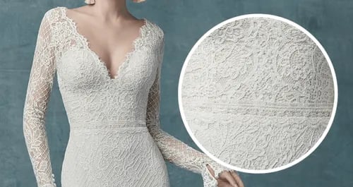 Named after the city of Chantilly, France, Chantilly Lace was first introduced in the 17th century. Made from braided and twisted lengths of thread, Chantilly Lace still remains popular today as a very delicate lace