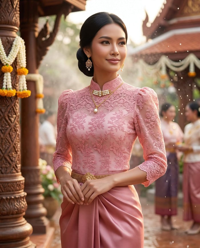 Lace and the Songkran Tradition Blending Traditional Thai Art with Contemporary Fashion