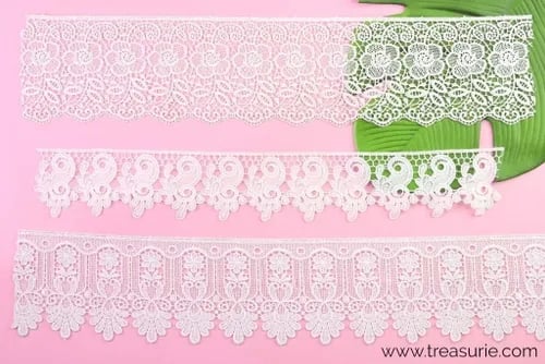 Chantilly Lace has a delicate floral design sewn or outlined with silk threads on a netting background. Originally, the color of the silk thread used was mostly black but modern Chantilly lace comes in a variety of different colors.