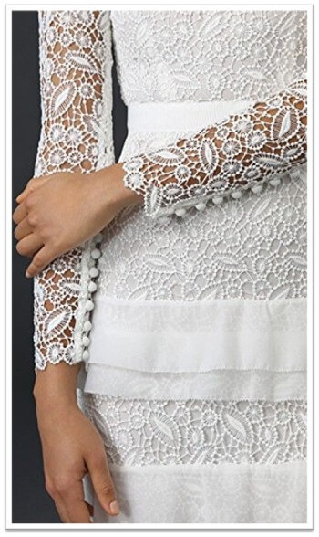 Perfect for Minimalist Design (Seen in: Jil Sander, Loro Piana): Use Guipure as a panel, collar detail, or entire garment fabric for clean lines