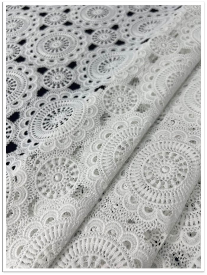 Guipure Lace is defined by its raised, interconnected motifs without a net background. This gives the lace body