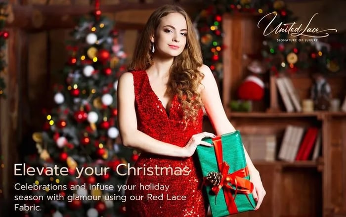 Red Lace Fabric, Embroidery fabric