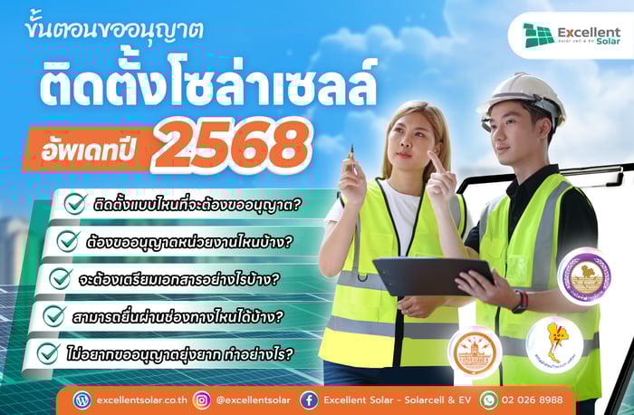 การขออนุญาตติดตั้งโซล่าเซลล์ ต้องทำอะไรบ้าง อัพเดทใหม่ 2568