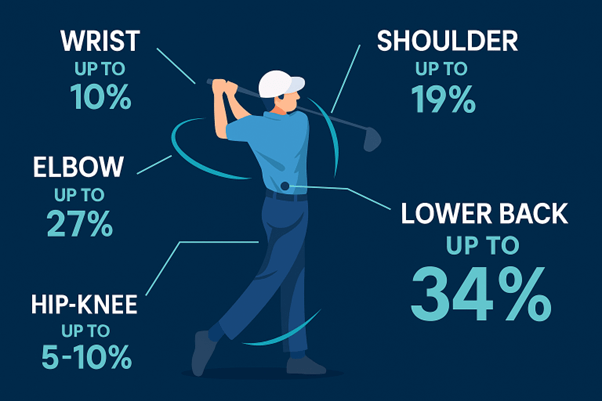 6 จุดอาการบาดเจ็บที่มักเกิดขึ้นได้กับการเล่นกีฬากอล์ฟ