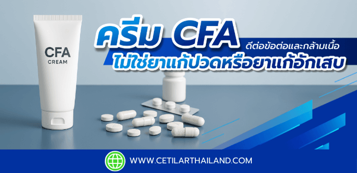 🧴 ครีม CFA ดีต่อข้อต่อและกล้ามเนื้อ แต่ไม่ใช่ยาแก้ปวดหรือยาแก้อักเสบ