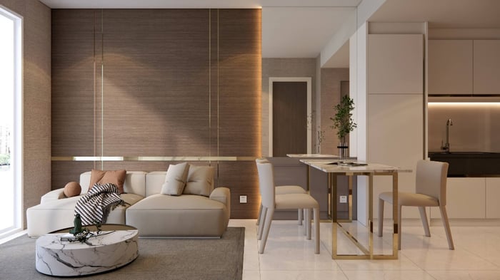 หากมีเฟอร์นิเจอร์บางชิ้นที่คุณต้องการเก็บไว้และนำมาใช้ร่วมกับเฟอร์นิเจอร์บิ้วอิน ให้แจ้งผู้รับเหมาหรือ Interior Designer ไว้ล่วงหน้า เพื่อให้การออกแบบตกแต่งภายในเฟอร์นิเจอร์บิ้วอิน มีความสอดคล้องกัน และช่วยลดการทำบิ้วอินในส่วนที่ไม่จำเป็น