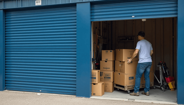 contractor using business storage for equipment