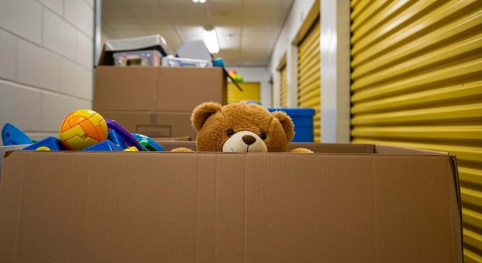 Toy storage in a climate-controlled storage facility