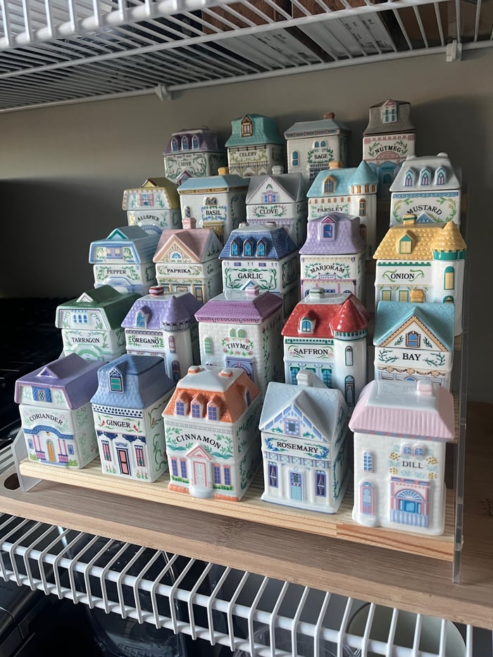 Lenox Spice Village Jars on Wooden Riser