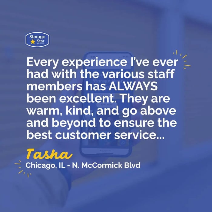 Customer Testimonial from Storage Star Chicago on North McCormick Blvd