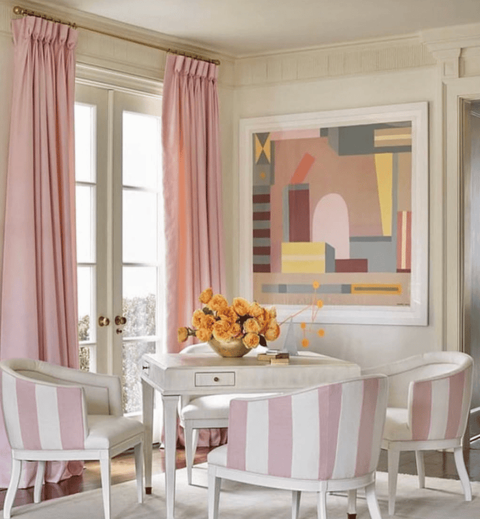 Pink and White Mahjong Game Room